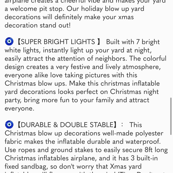 8 Ft Christmas Inflatables, Blow Up Santa Claus Flying Polar Airplane with Gift - Picture 7 of 7